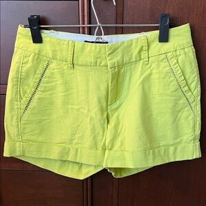 Dear John Lime Yellow Cuffed Casual Shorts